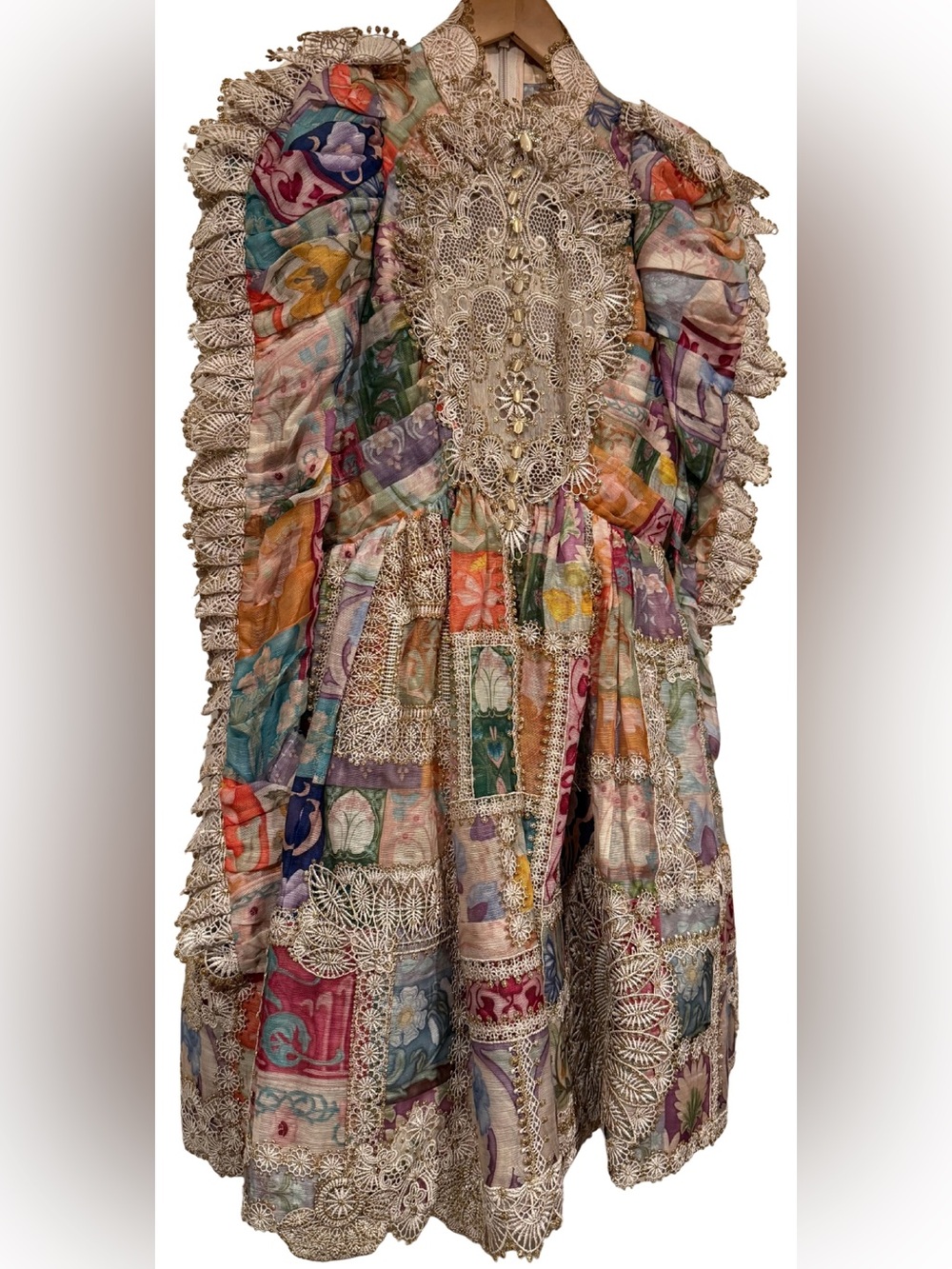 Zimmermann Cosmic Zodiac Doily Mini Dress 0 Floral Tile US 4 Linen Silk Runway - Picture 6 of 16